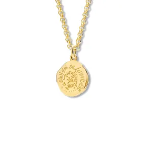 Le Jour Appartient Quote Pendant Yellow Gold