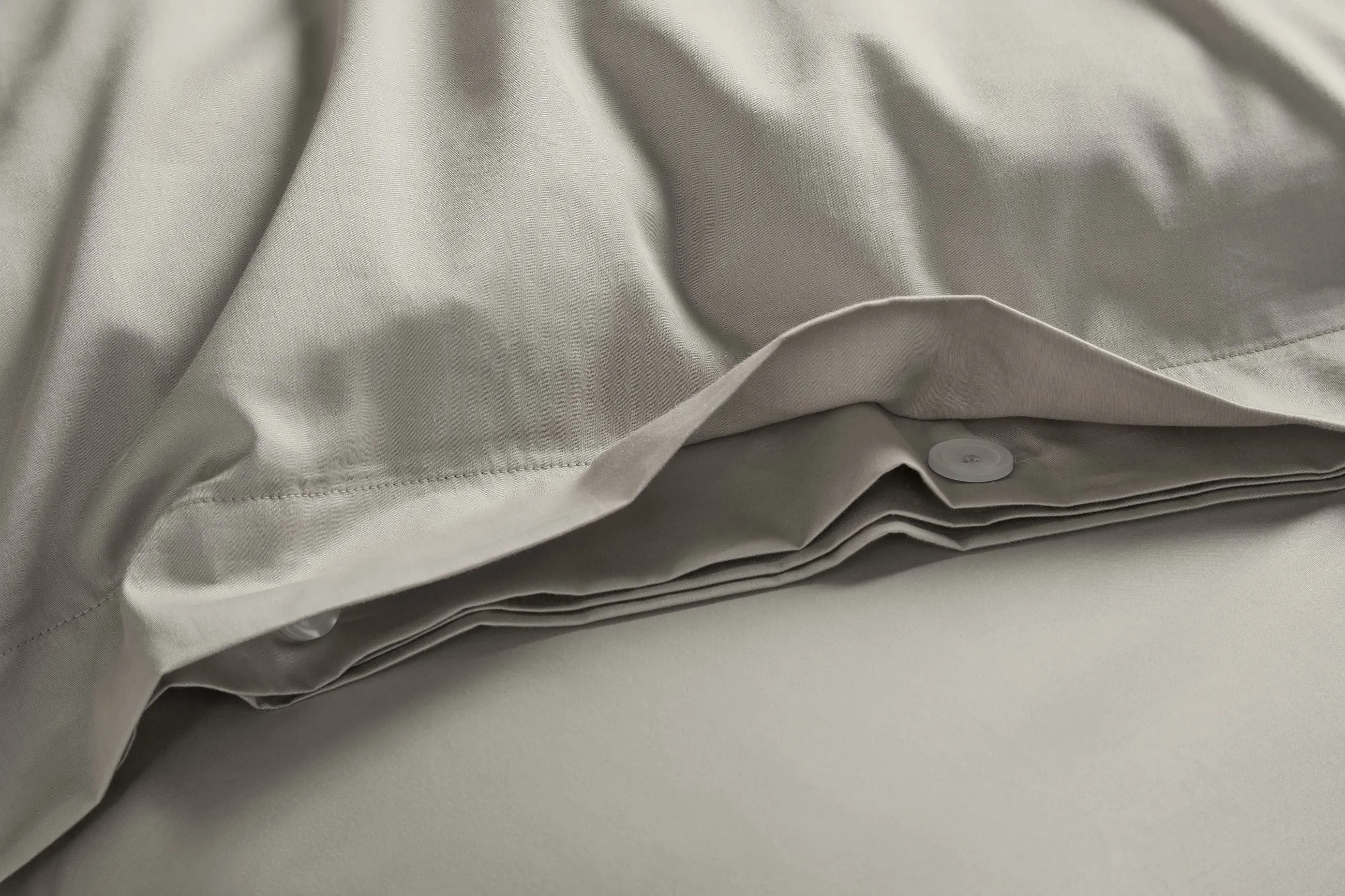 Light Grey Duvet Cover Set: 1 Duvet Cover & 2 Pillow Cases, 100% Organic Cotton