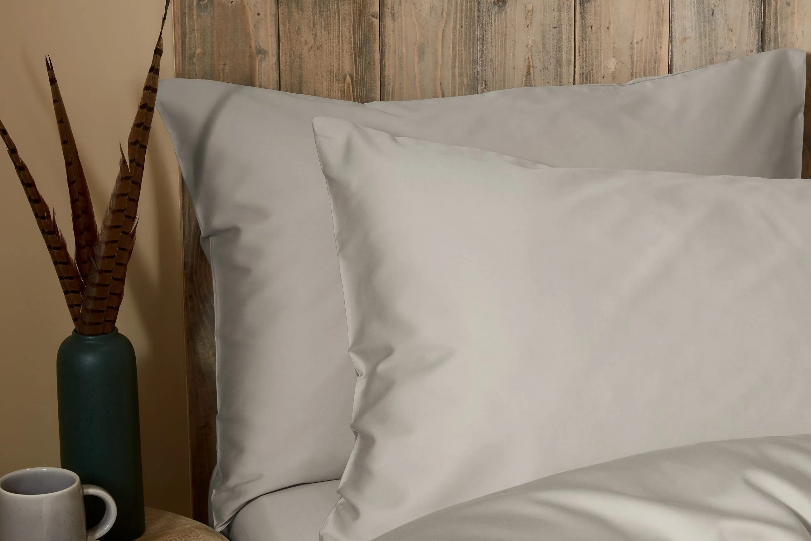 Light Grey Fitted Sheet Set: 1 Fitted Sheet & 2 Pillow Cases: 100% Organic Cotton
