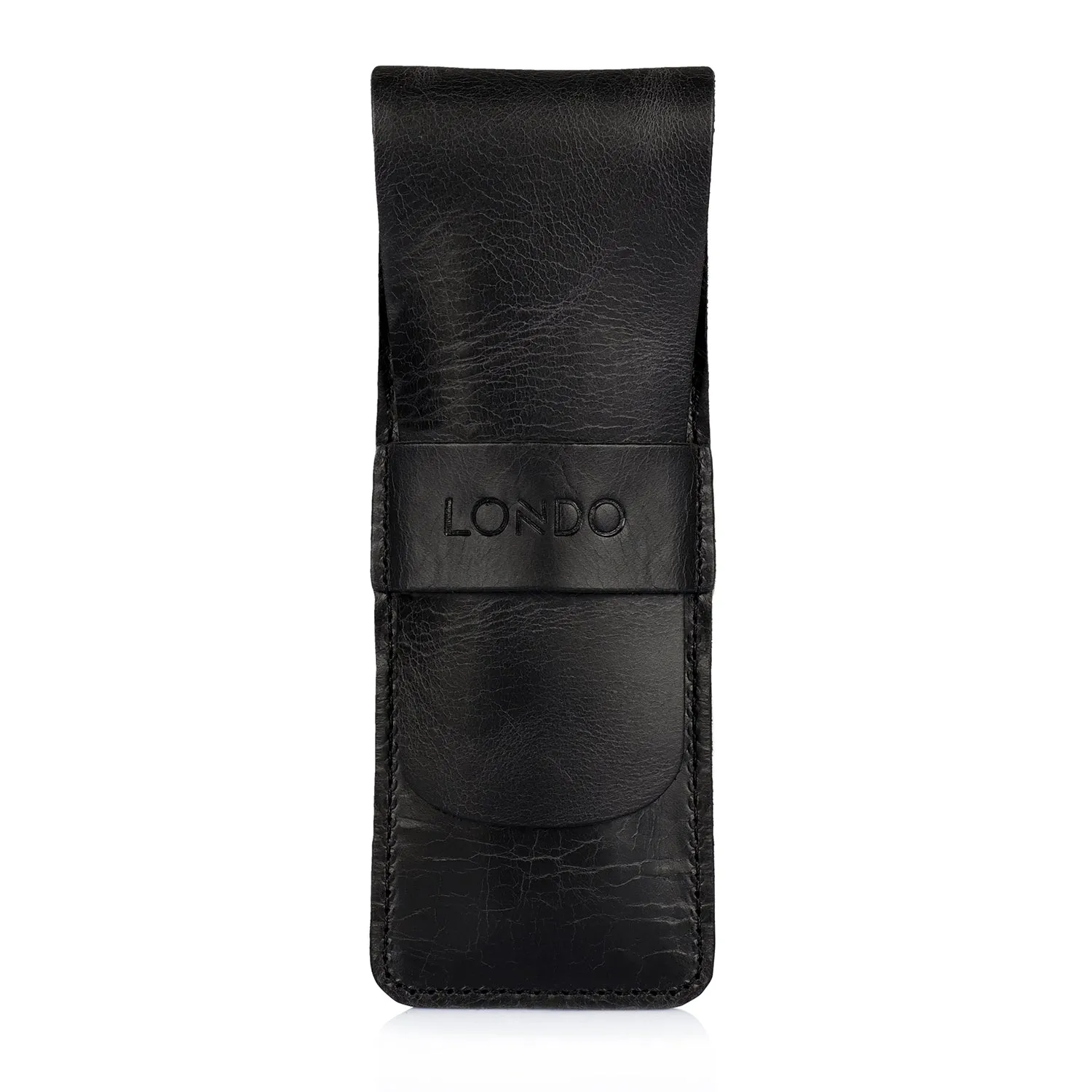Londo Top Grain Leather Pen and Pencil Case with Tuck in Flap