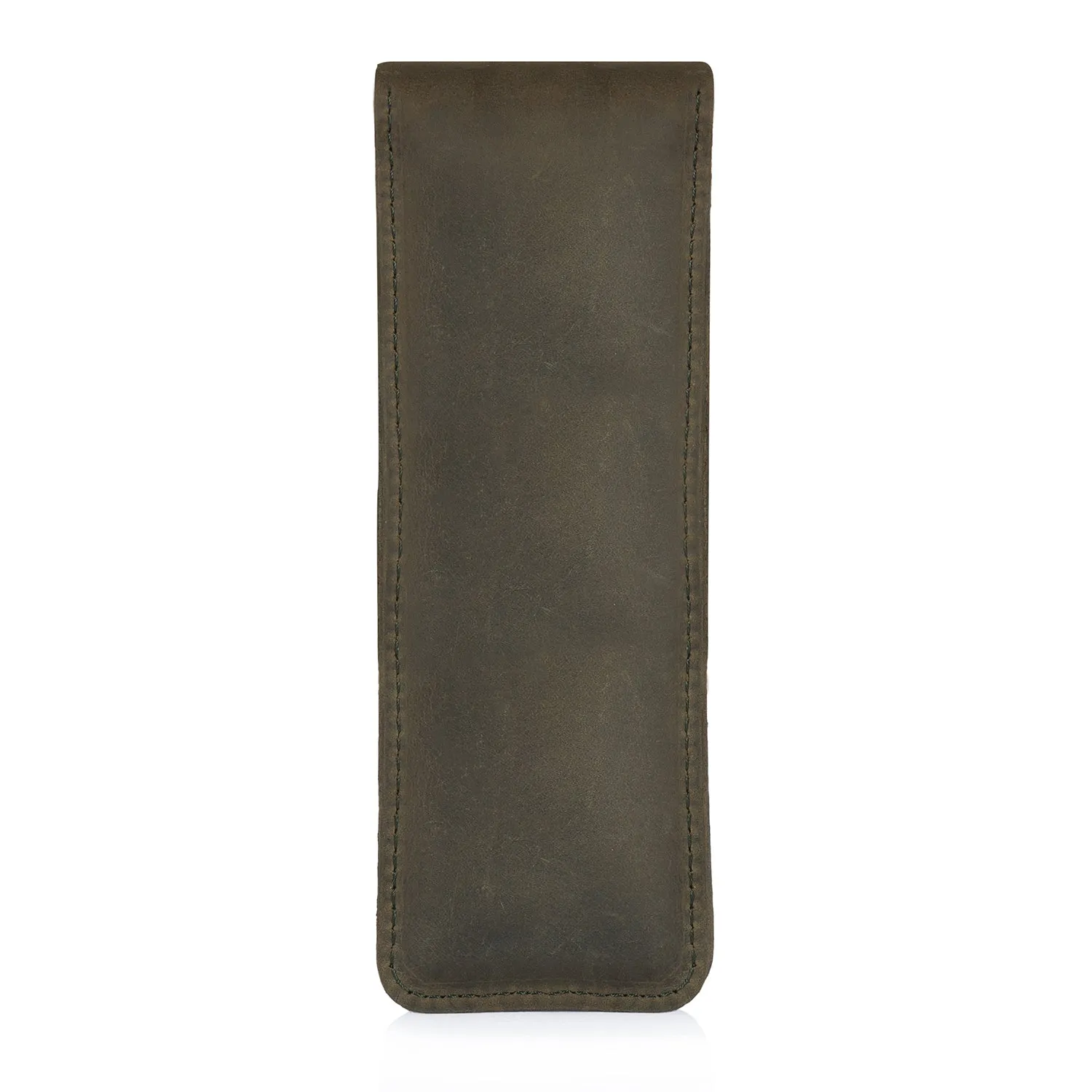 Londo Top Grain Leather Pen and Pencil Case with Tuck in Flap