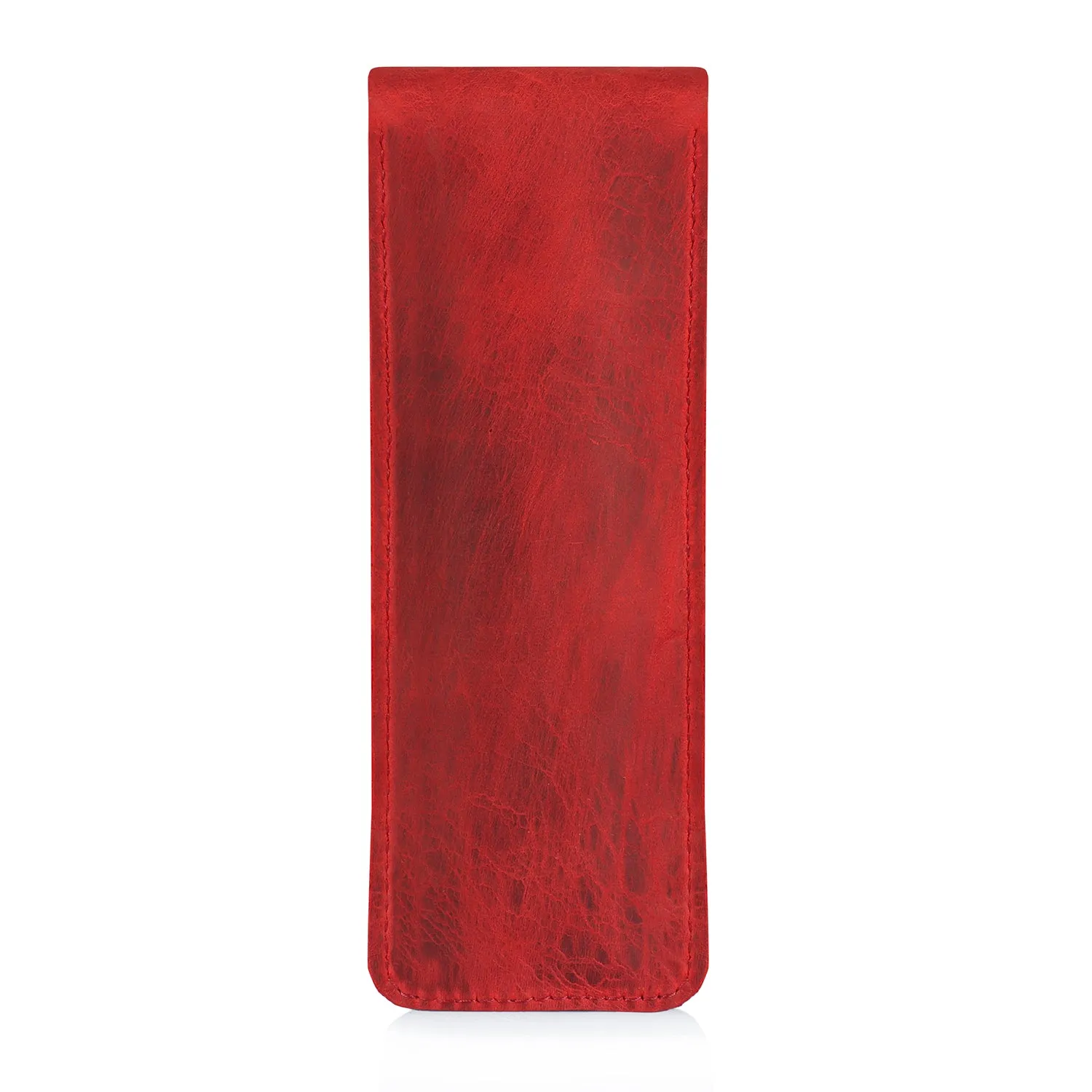 Londo Top Grain Leather Pen and Pencil Case with Tuck in Flap