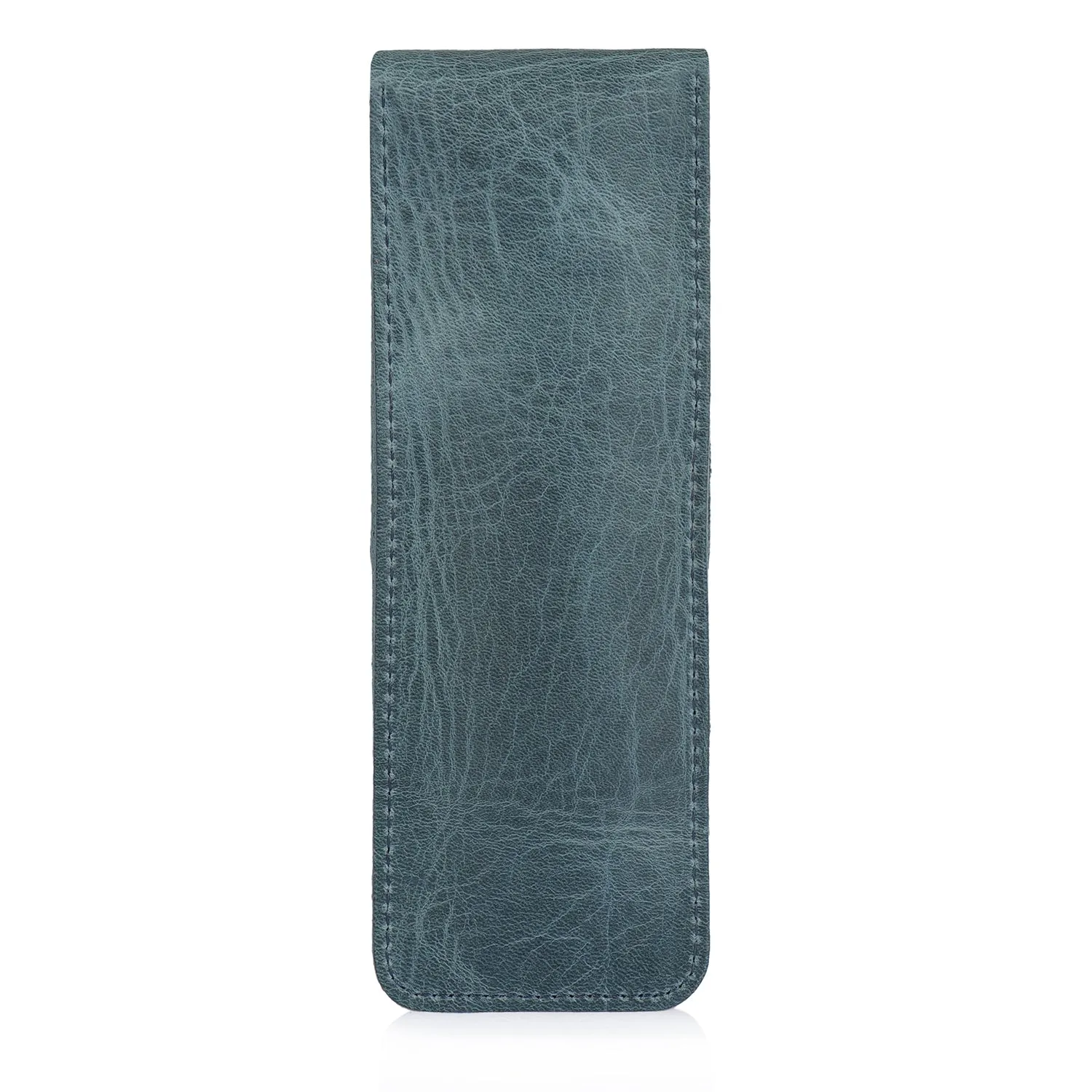 Londo Top Grain Leather Pen and Pencil Case with Tuck in Flap