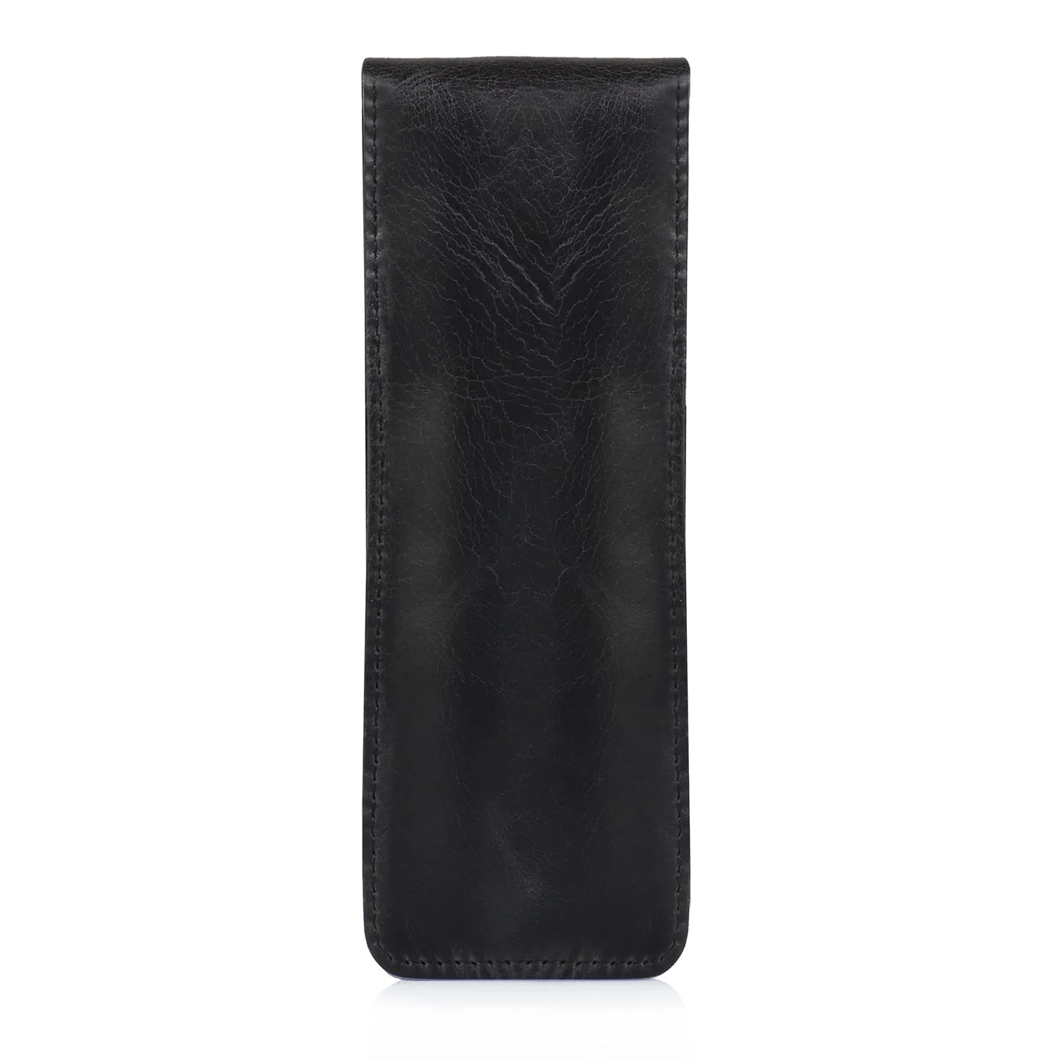 Londo Top Grain Leather Pen and Pencil Case with Tuck in Flap