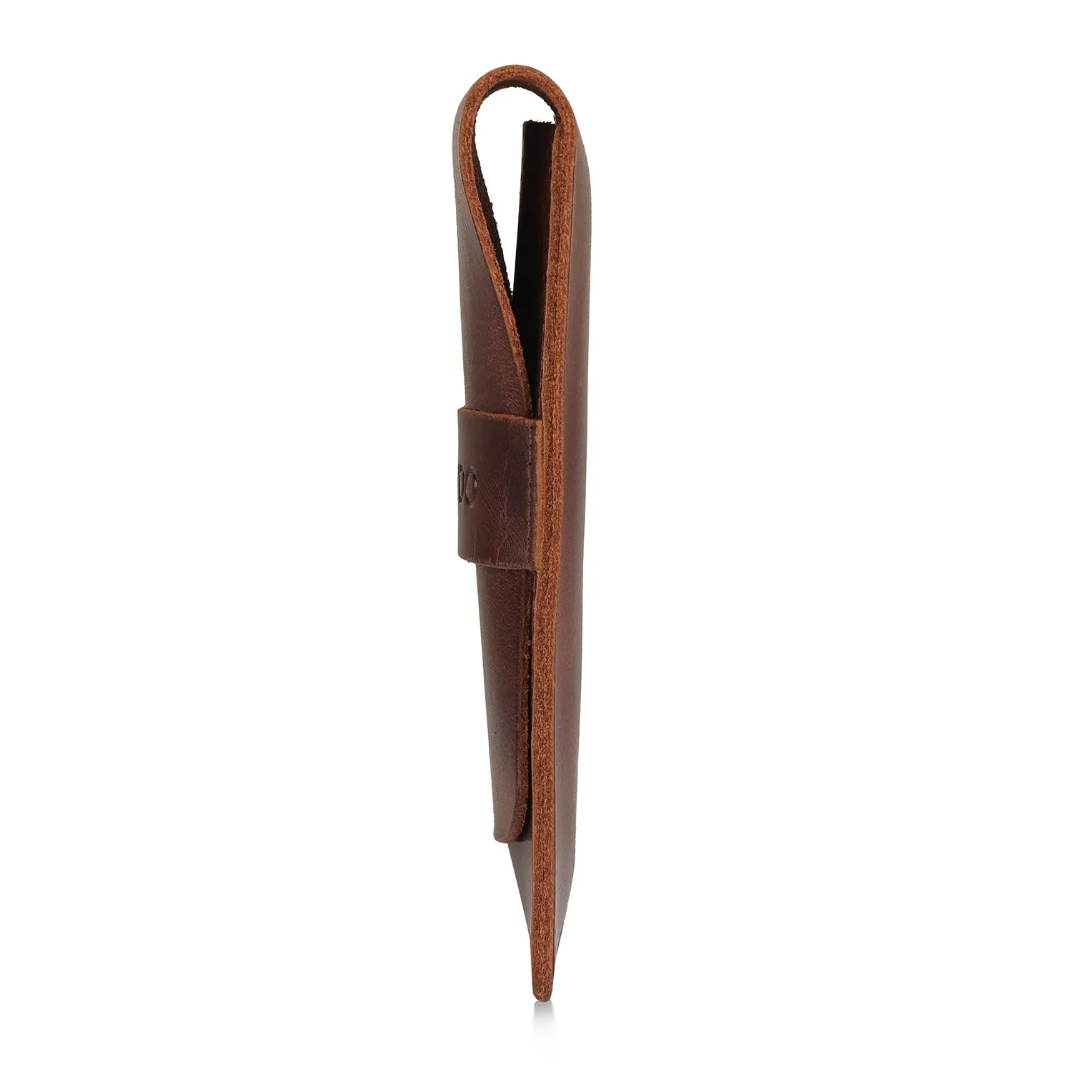 Londo Top Grain Leather Pen and Pencil Case with Tuck in Flap