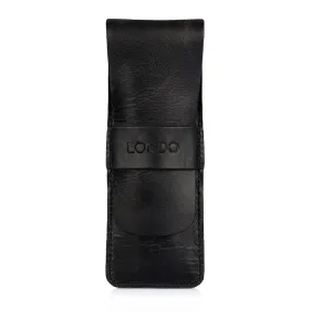 Londo Top Grain Leather Pen and Pencil Case with Tuck in Flap