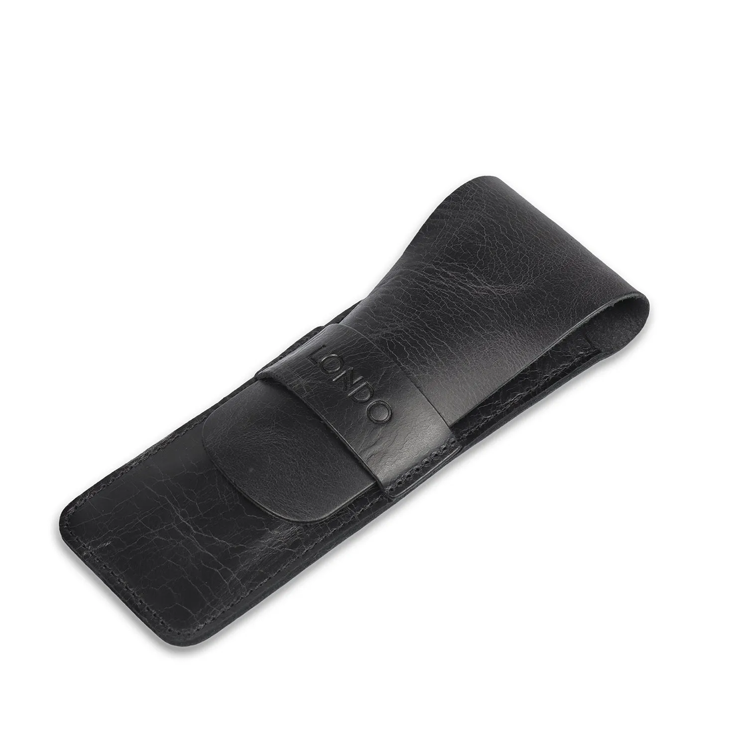 Londo Top Grain Leather Pen and Pencil Case with Tuck in Flap