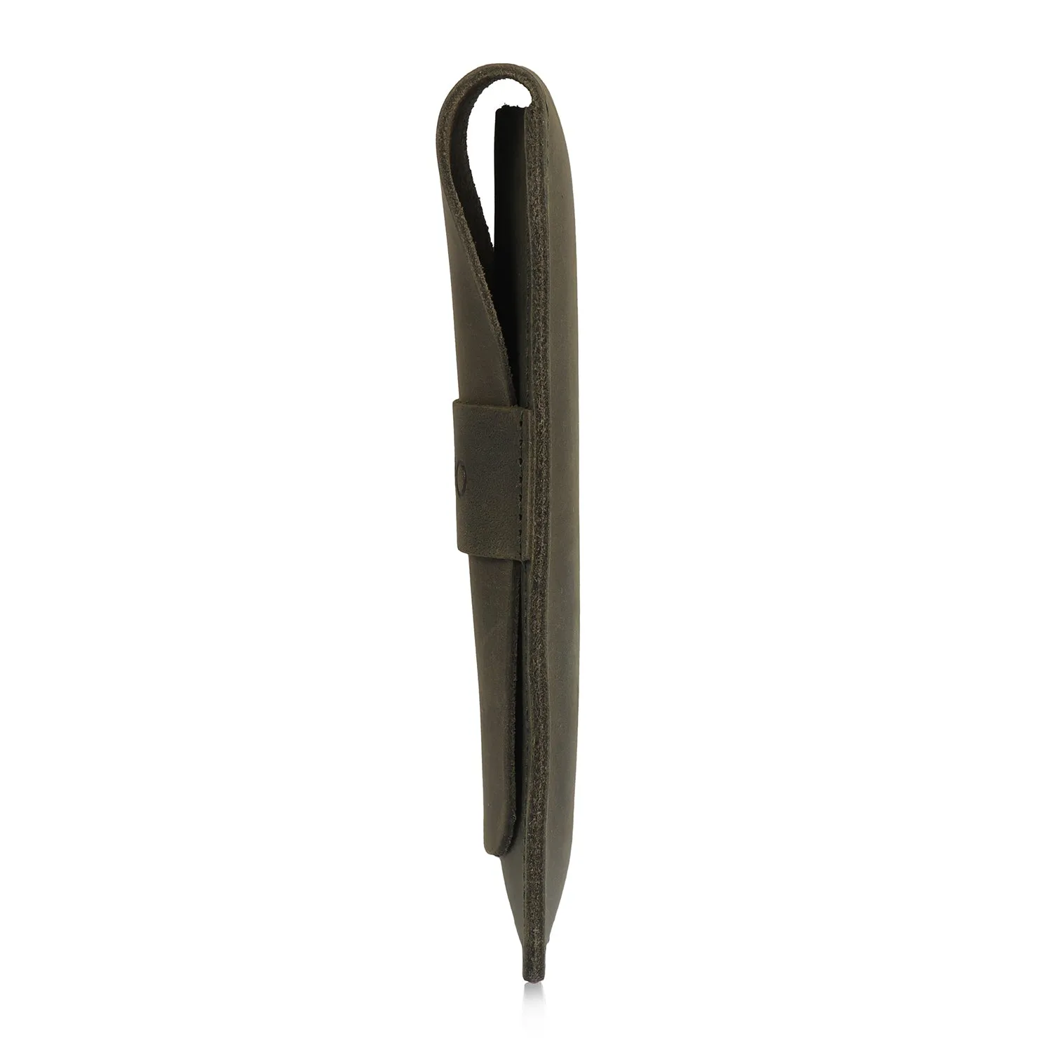 Londo Top Grain Leather Pen and Pencil Case with Tuck in Flap