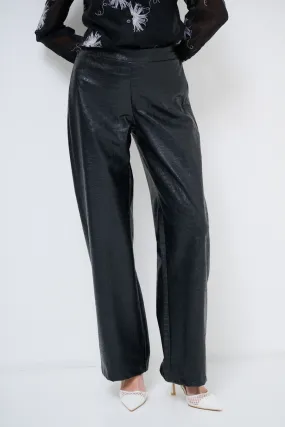 Luxe faux-leather pants with textured finish wholesale