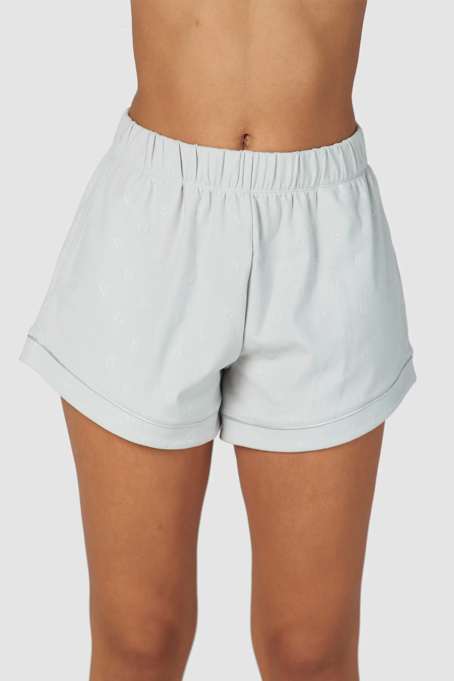 Luxury Embossed Pajama Shorts - Frost