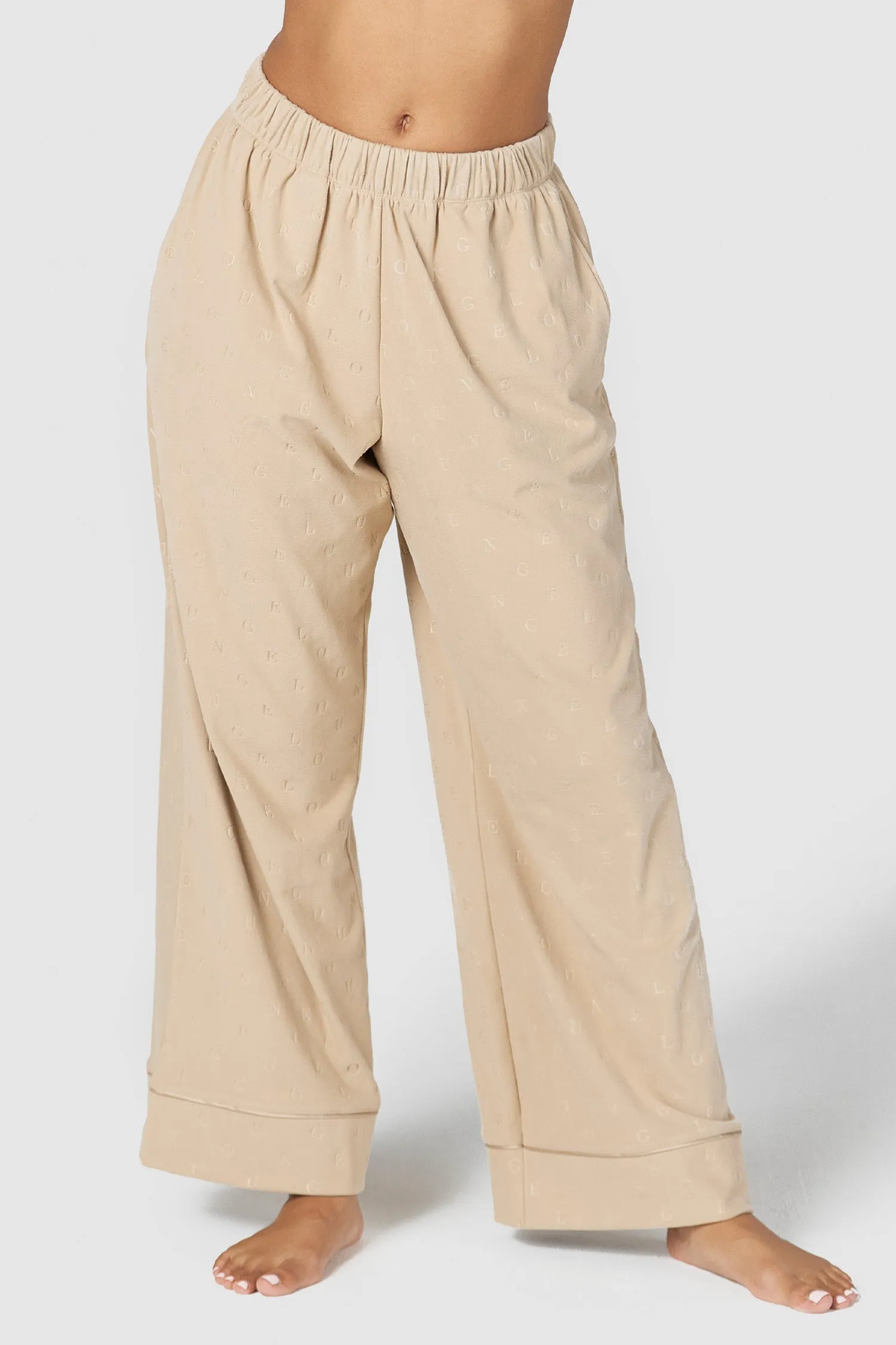 Luxury Embossed Pajama Trousers - Mink