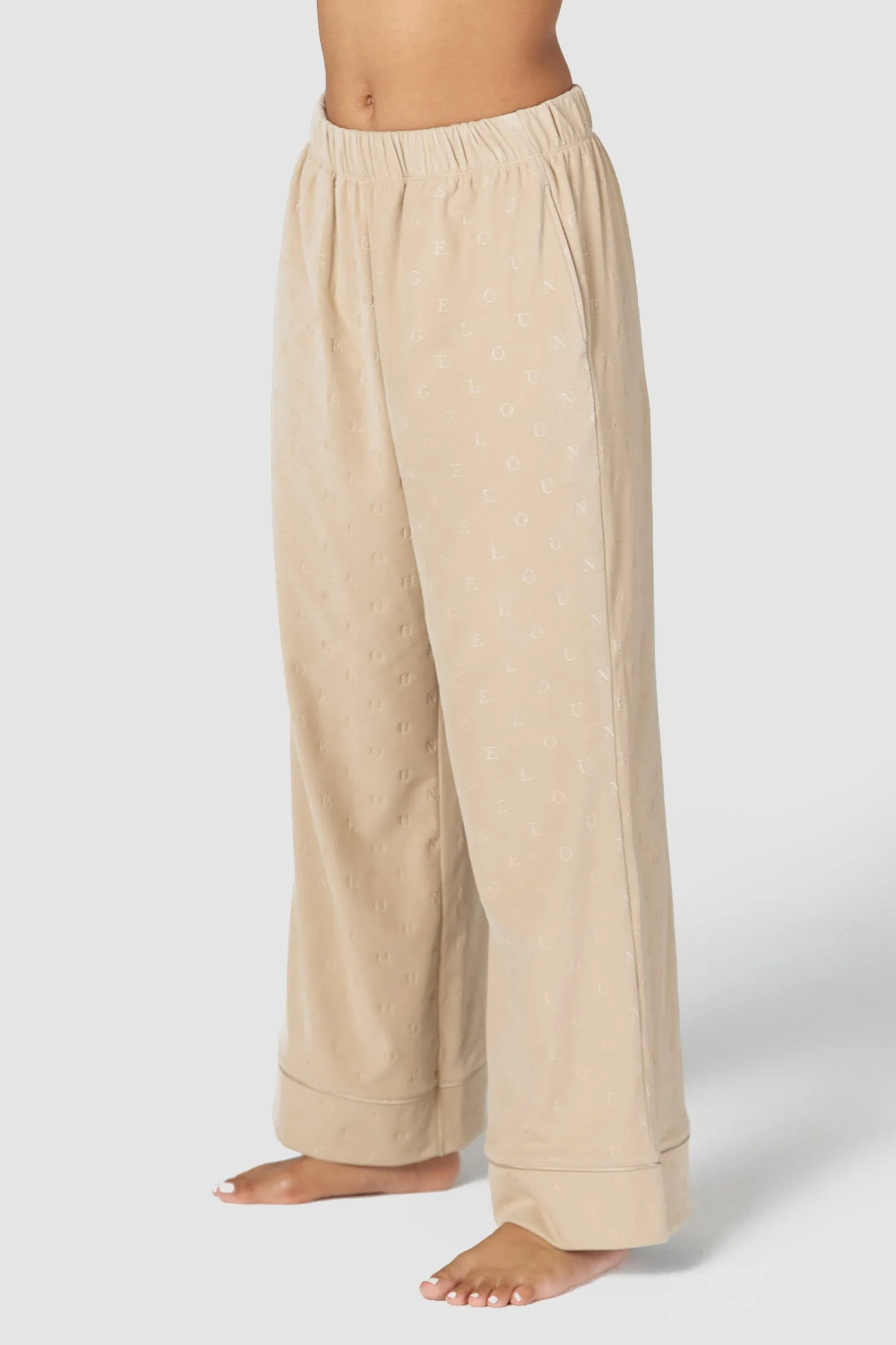 Luxury Embossed Pajama Trousers - Mink