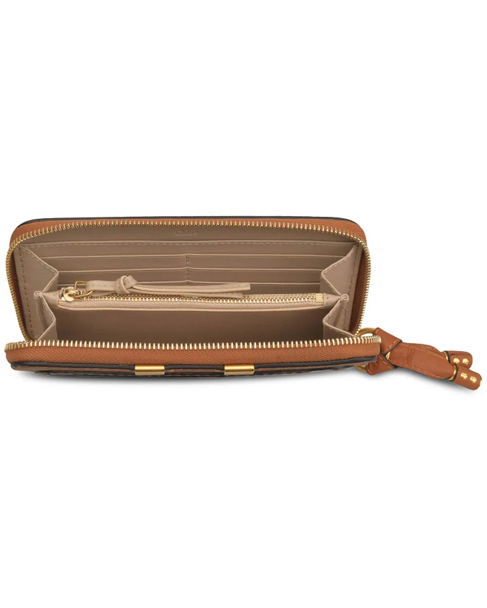 Marcie Long Zipped Wallet in Tan