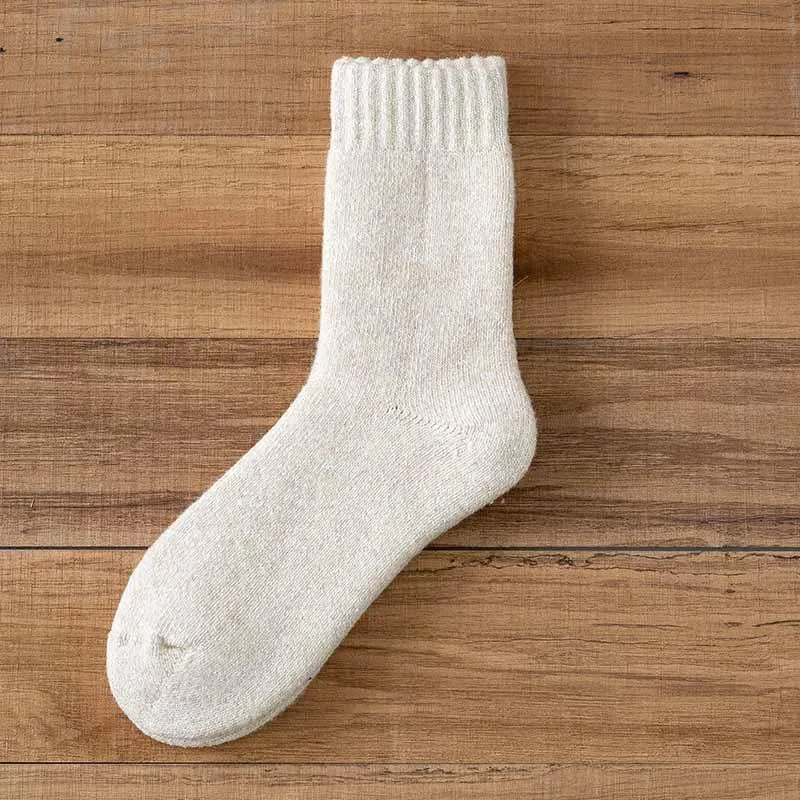 Mens Winter Cozy Wool Crew Socks Super Warm Athletic Outdoor Thick Socks Set 6 Pairs