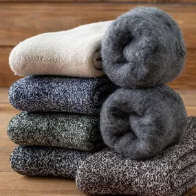 Mens Winter Cozy Wool Crew Socks Super Warm Athletic Outdoor Thick Socks Set 6 Pairs