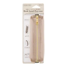 Midori Book Band Pen Case B6-A5 Clear Sepia