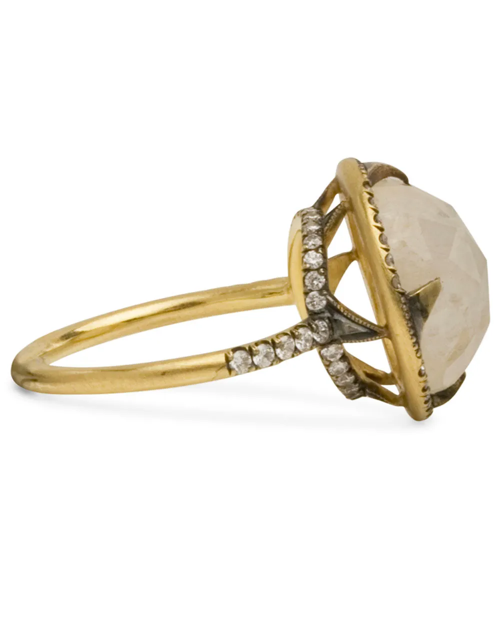 Moonstone and Diamond Good Girl Gone Bad Ring
