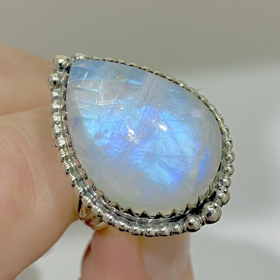 Moonstone Ring- XLARGE Bohemian Raindrop Statement Ring