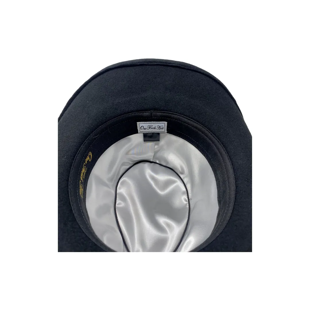 Mr. Sir Black Wool Shapeable Hat With Feather Band