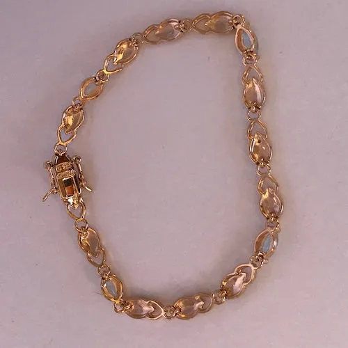 Natural Blue Topaz & Diamond Accented Bracelet