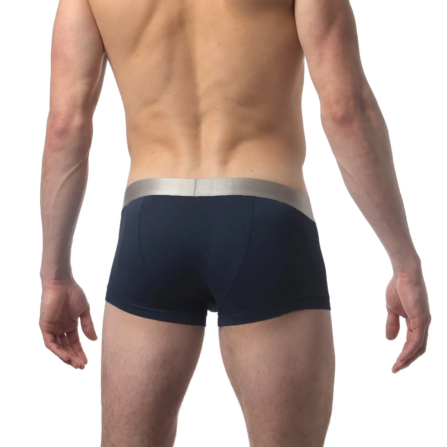Navy Solid Low Rise Trunk