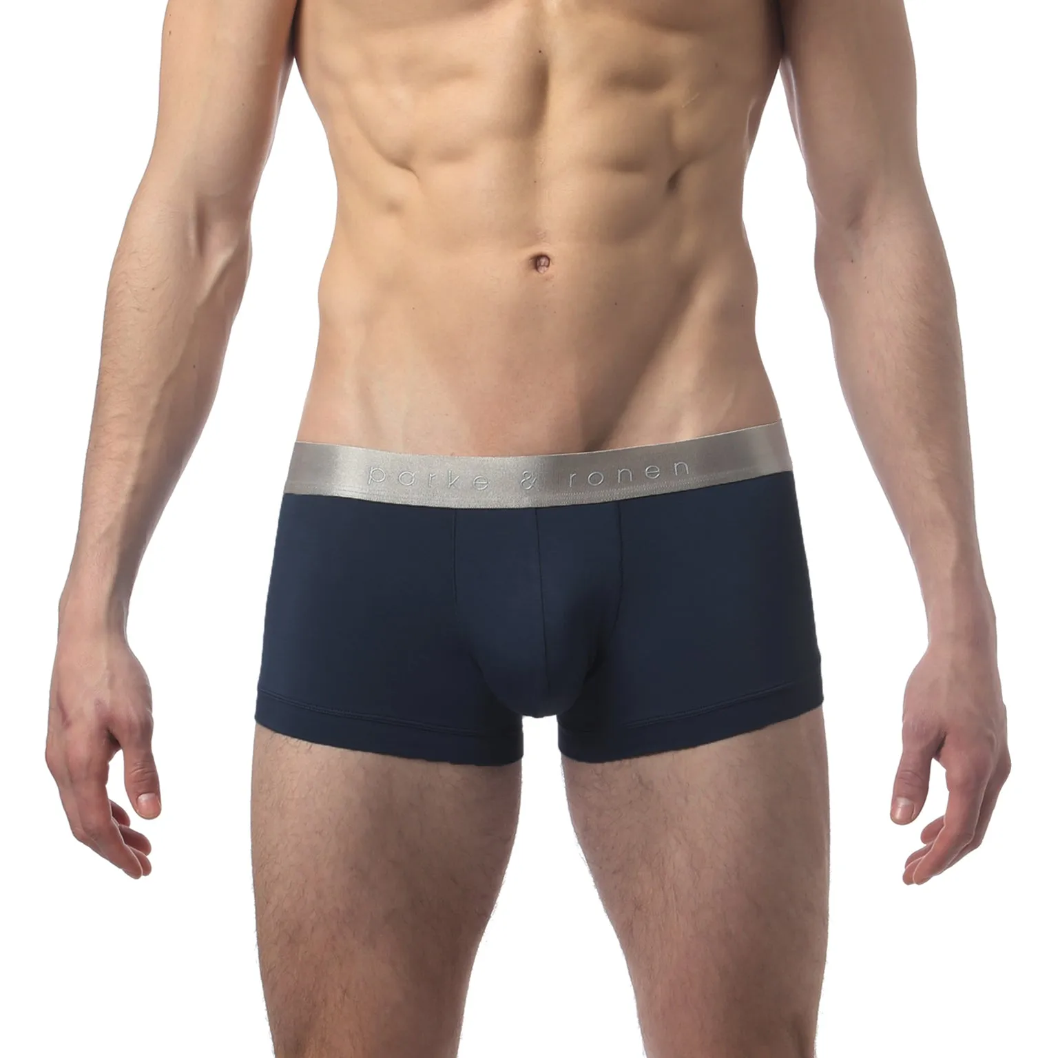 Navy Solid Low Rise Trunk