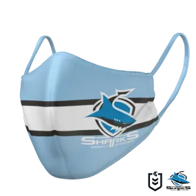 NRL Face Mask - Sharks - Reversible - Washable - Adult Large