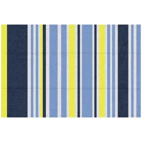 Outsunny Reversible Outdoor Rug, Waterproof Plastic Straw Mat for Backyard, Deck, RV, Picnic, Beach, Camping, 121 x 182 cm, Dark Blue and Yellow