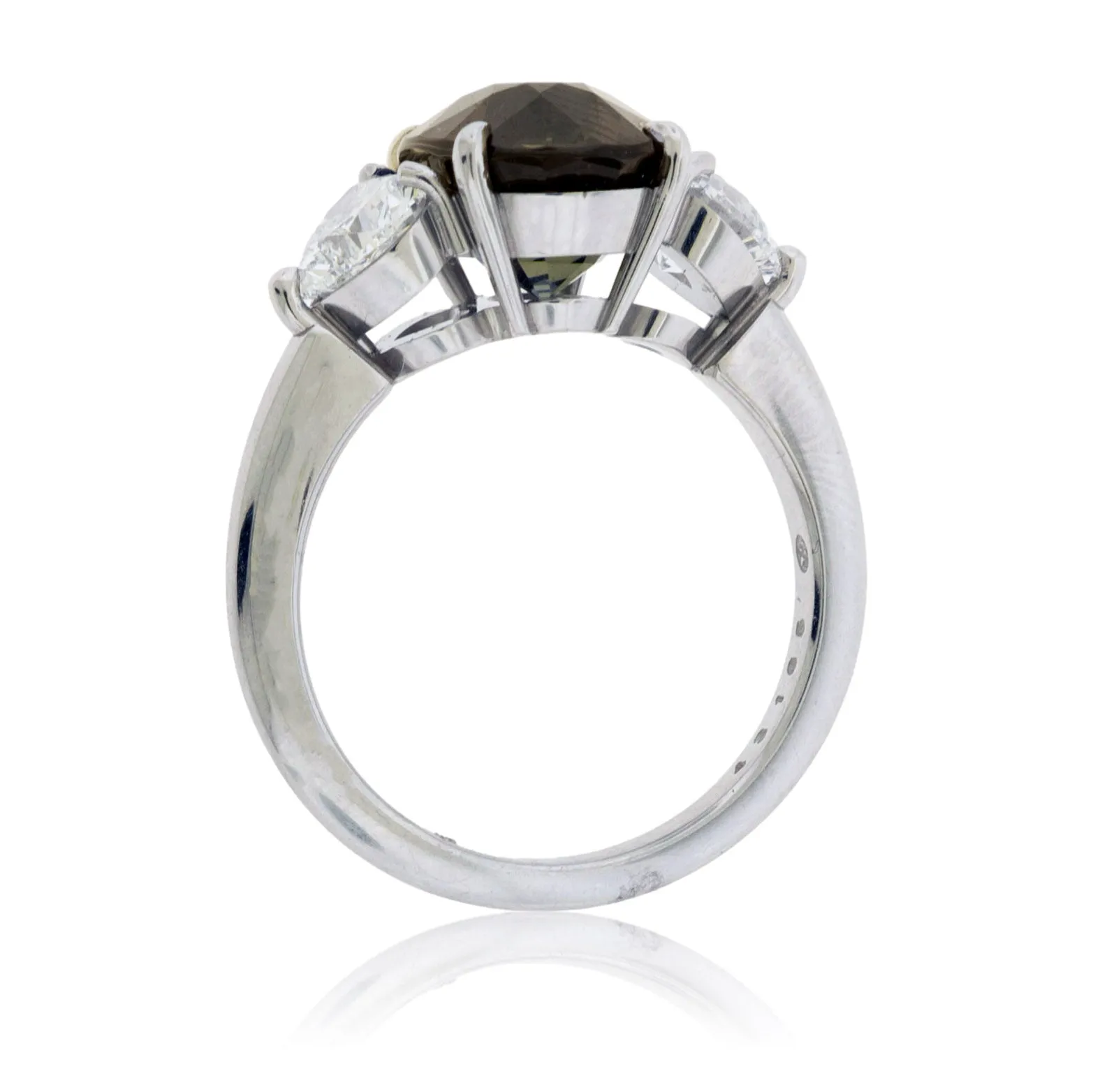Oval-Shape Alexandrite & Diamond 3 Stone Style Ring