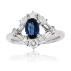 Oval-Shape Alexandrite & Diamond Vintage Style Ring
