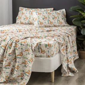 Park Avenue 175 GSM Egyptian Cotton Flannelette  Plain dyed Sheet Sets - Alpaca