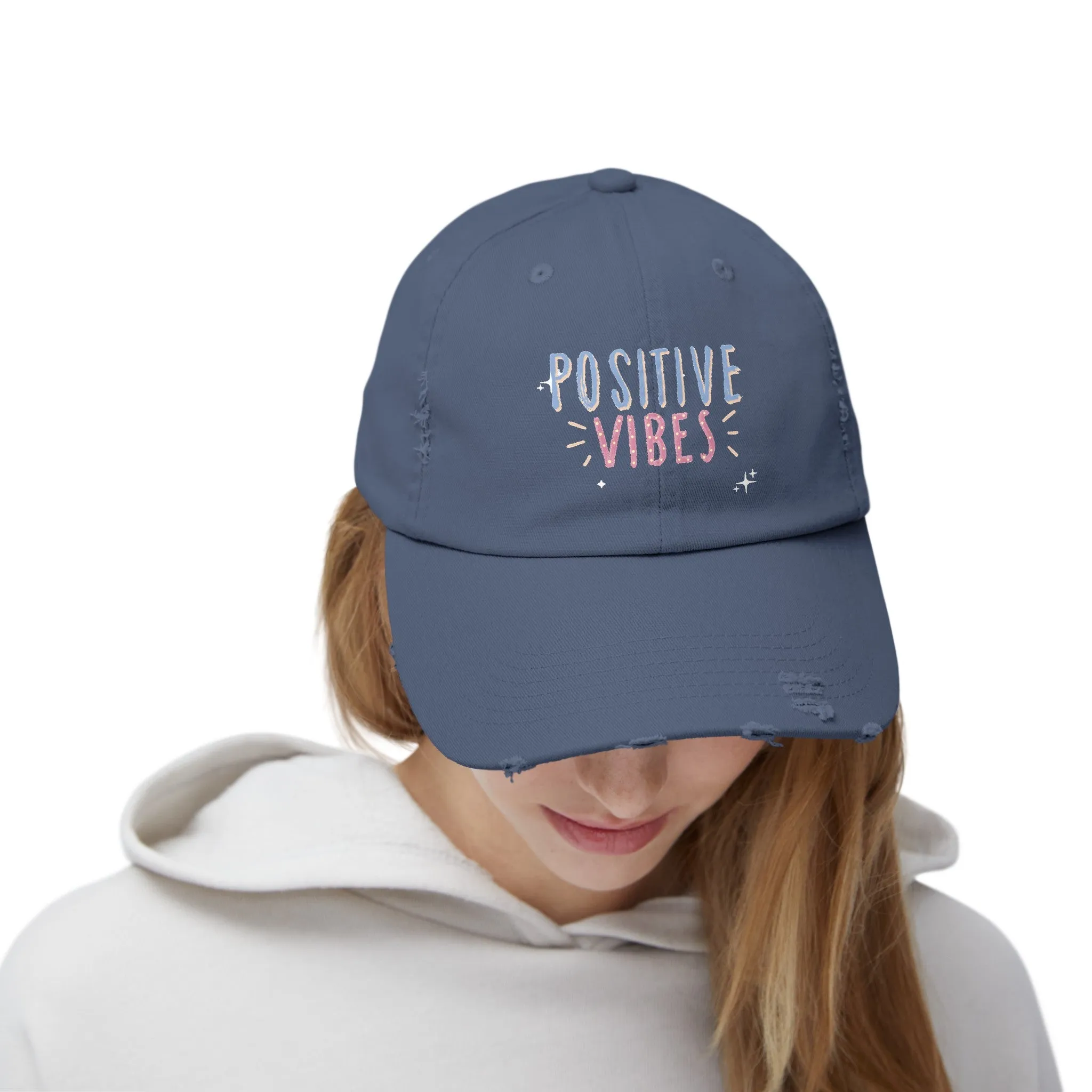 Positive Vibes Distressed Cap