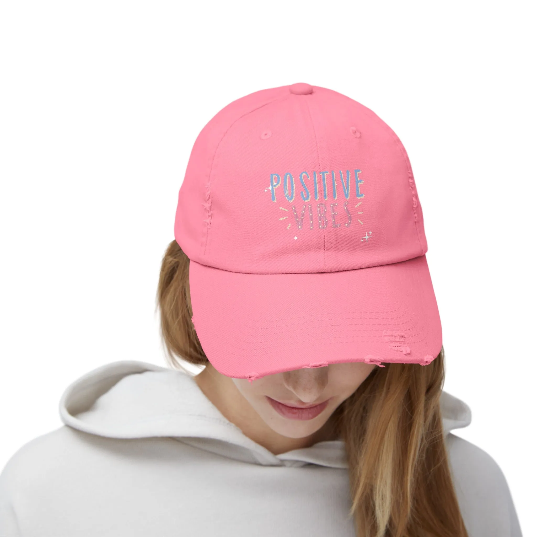 Positive Vibes Distressed Cap