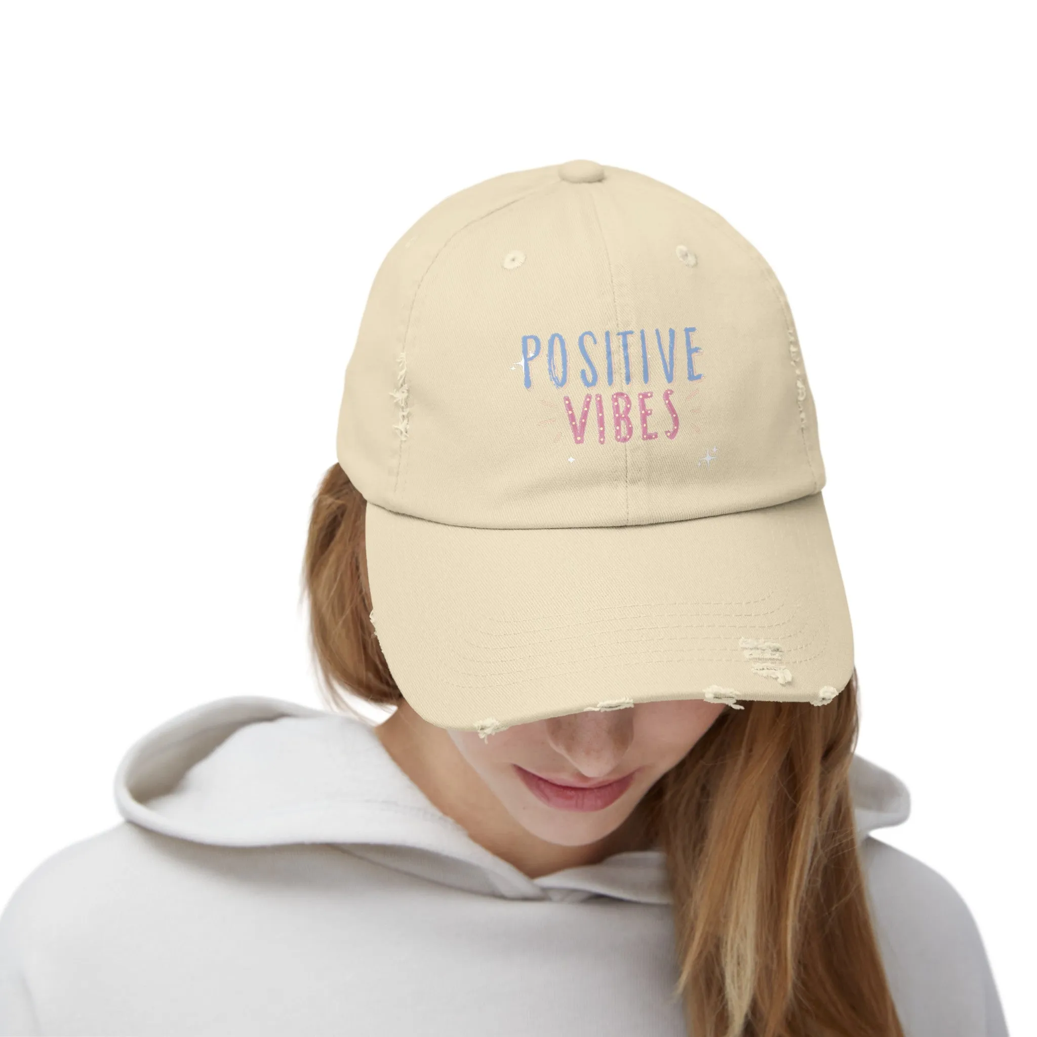 Positive Vibes Distressed Cap