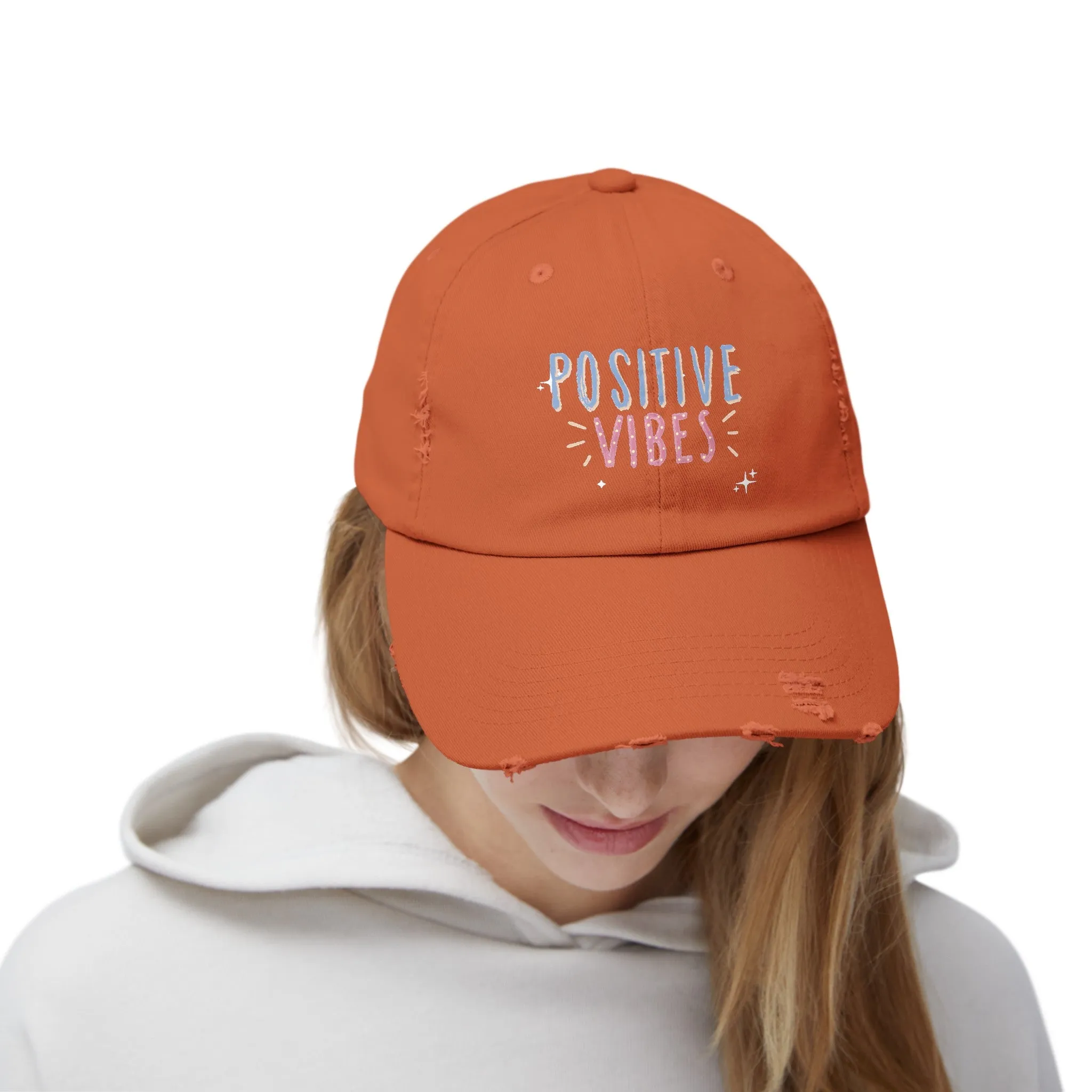 Positive Vibes Distressed Cap