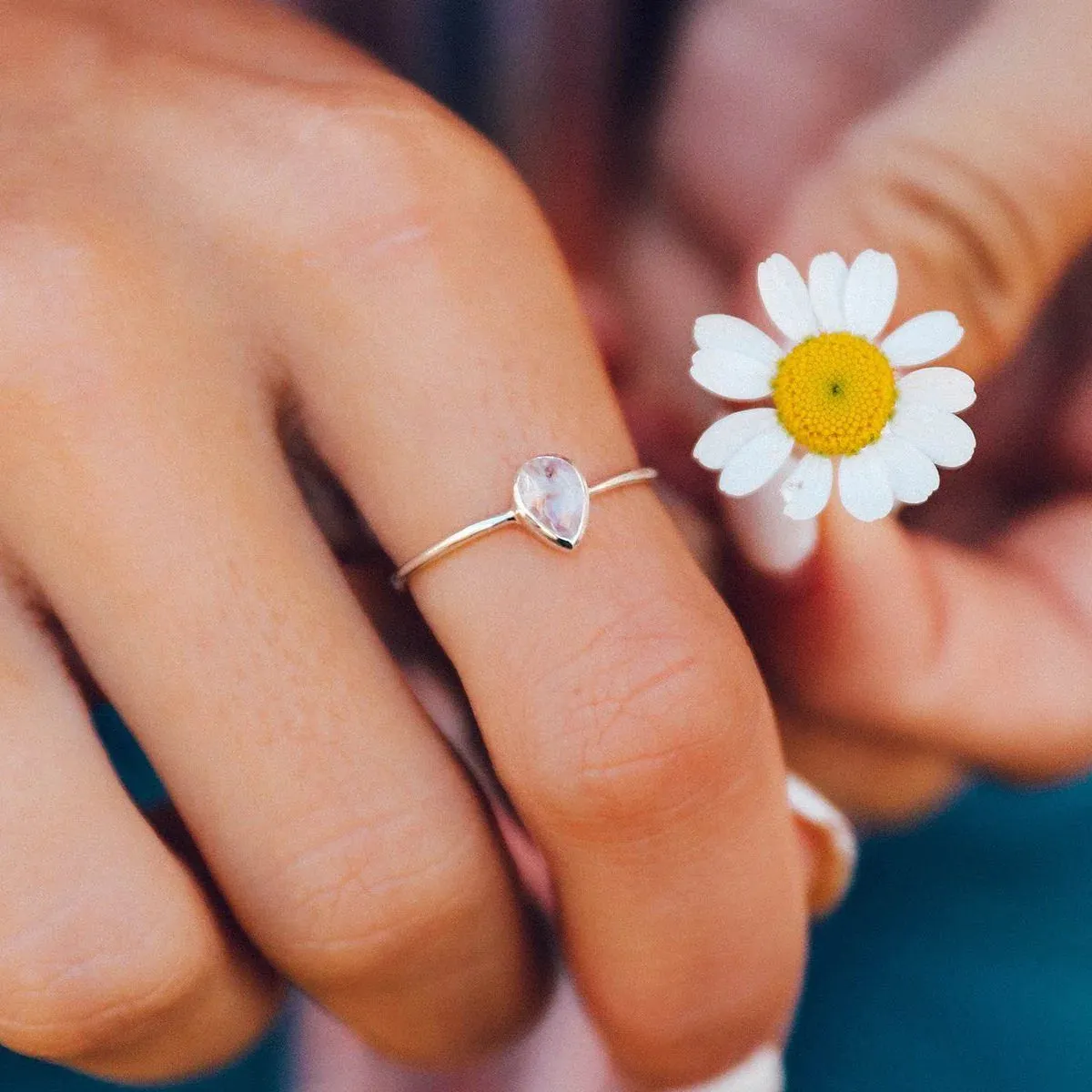 Pura Vida Moonstone Teardrop Ring