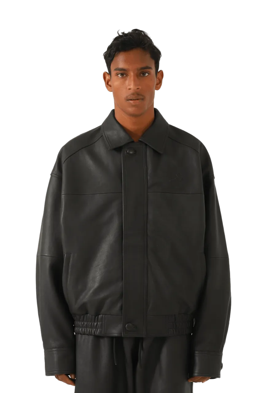 "95" OVERSIZED LEATHER EMBOSS JACKET