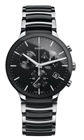 Rado Centrix Black Man's Watch With Chronographs-Best Gift for man
