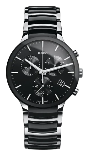 Rado Centrix Black Man's Watch With Chronographs-Best Gift for man