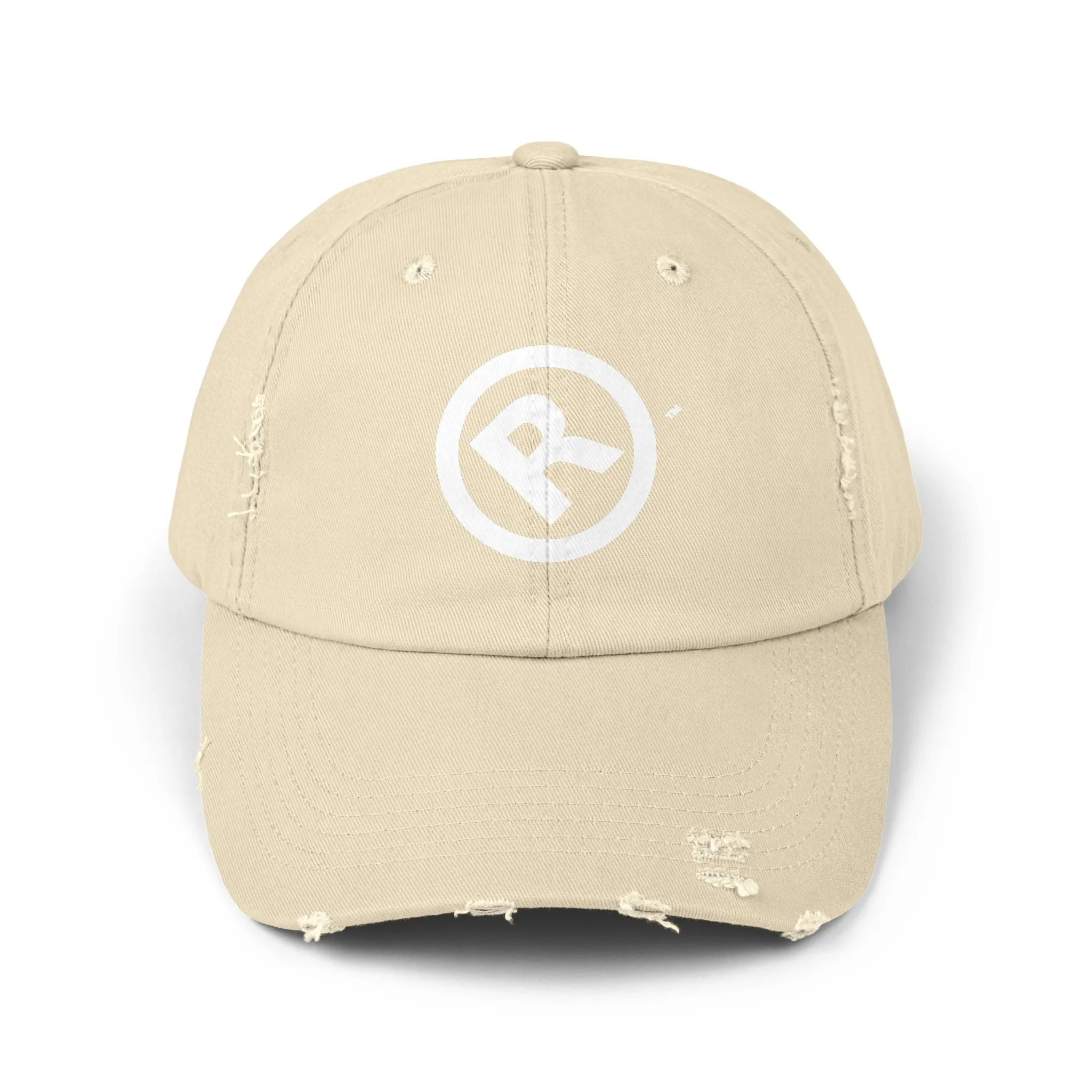 Raw Suhi "R" LOGO Distressed Dad Cap (stone)