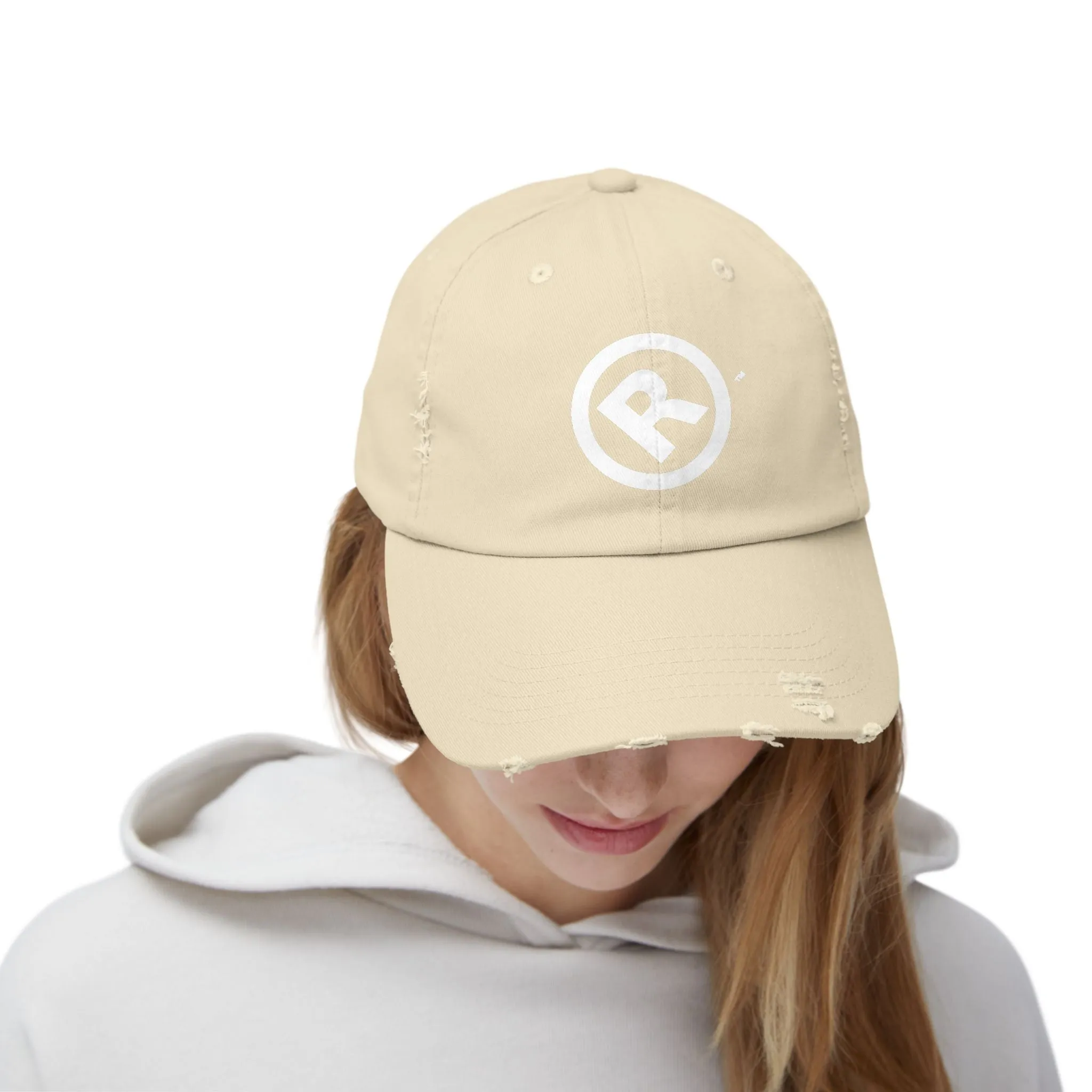 Raw Suhi "R" LOGO Distressed Dad Cap (stone)