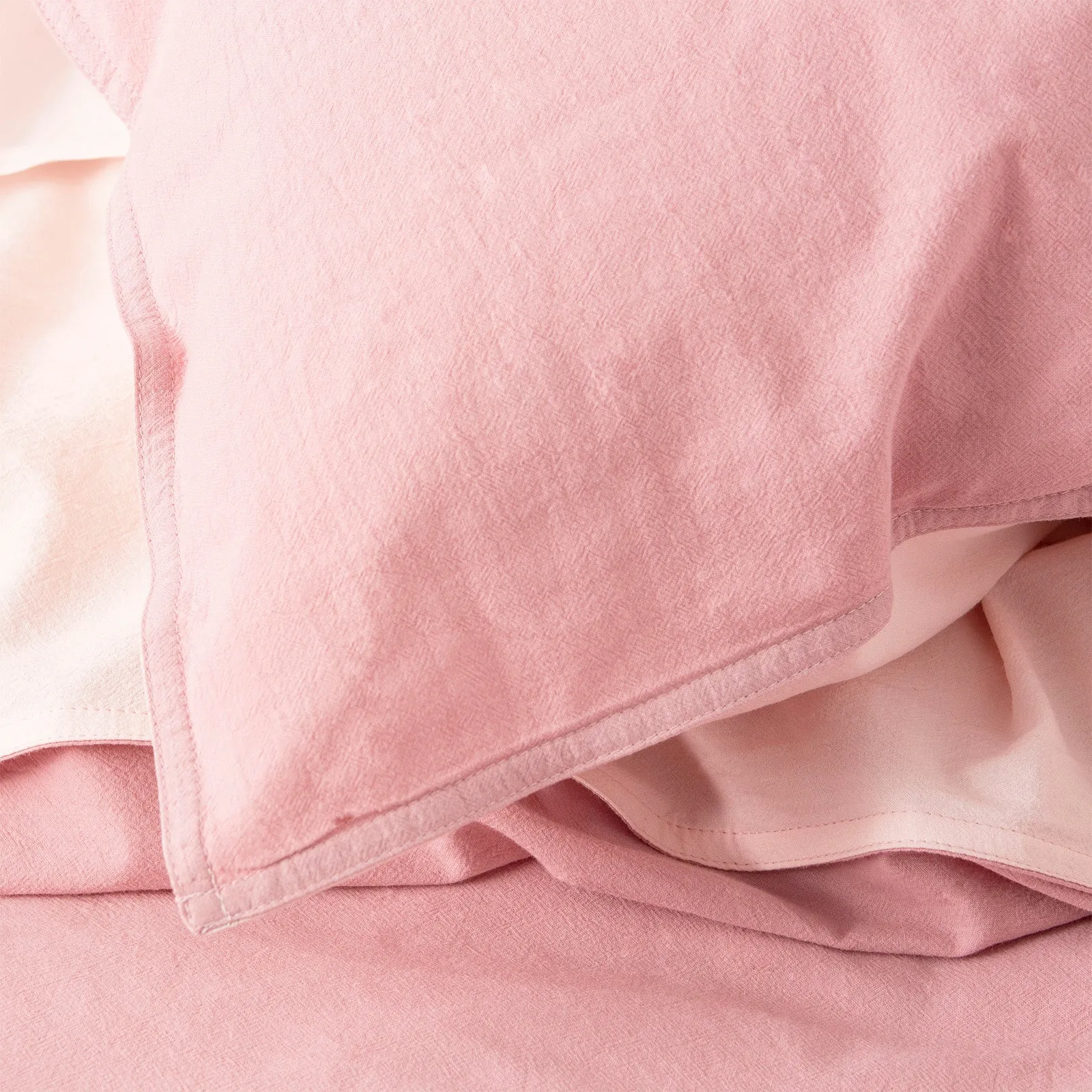 Renee Taylor Essentials Vintage stone washed reversible Quilt Cover Set - Rose