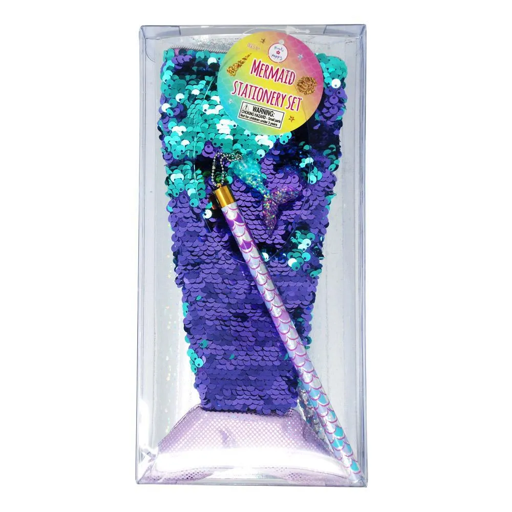 Reversable Sequin Mermaid Stationery Set