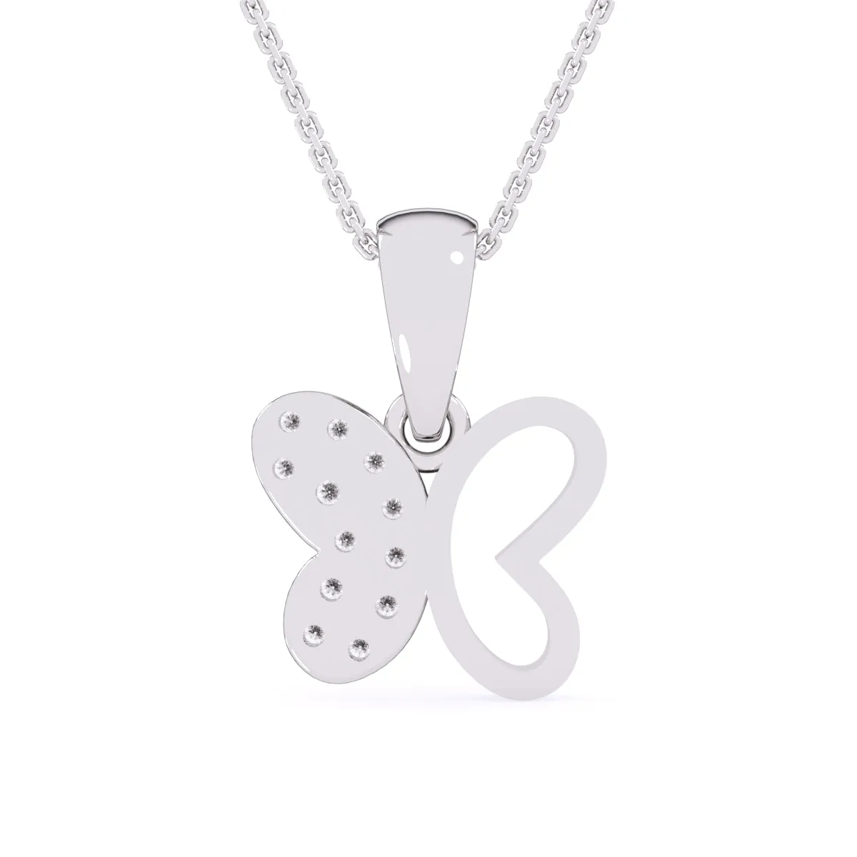 Rose Gold Butterfly Pendant With Diamonds