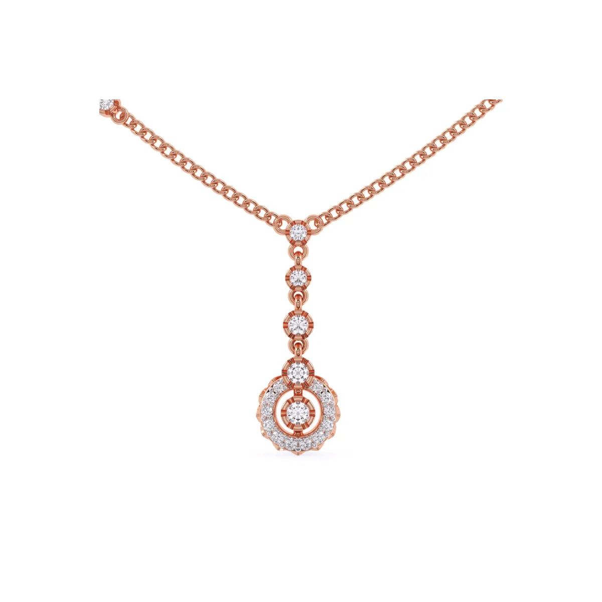 Round Diamond Cluster Pendant