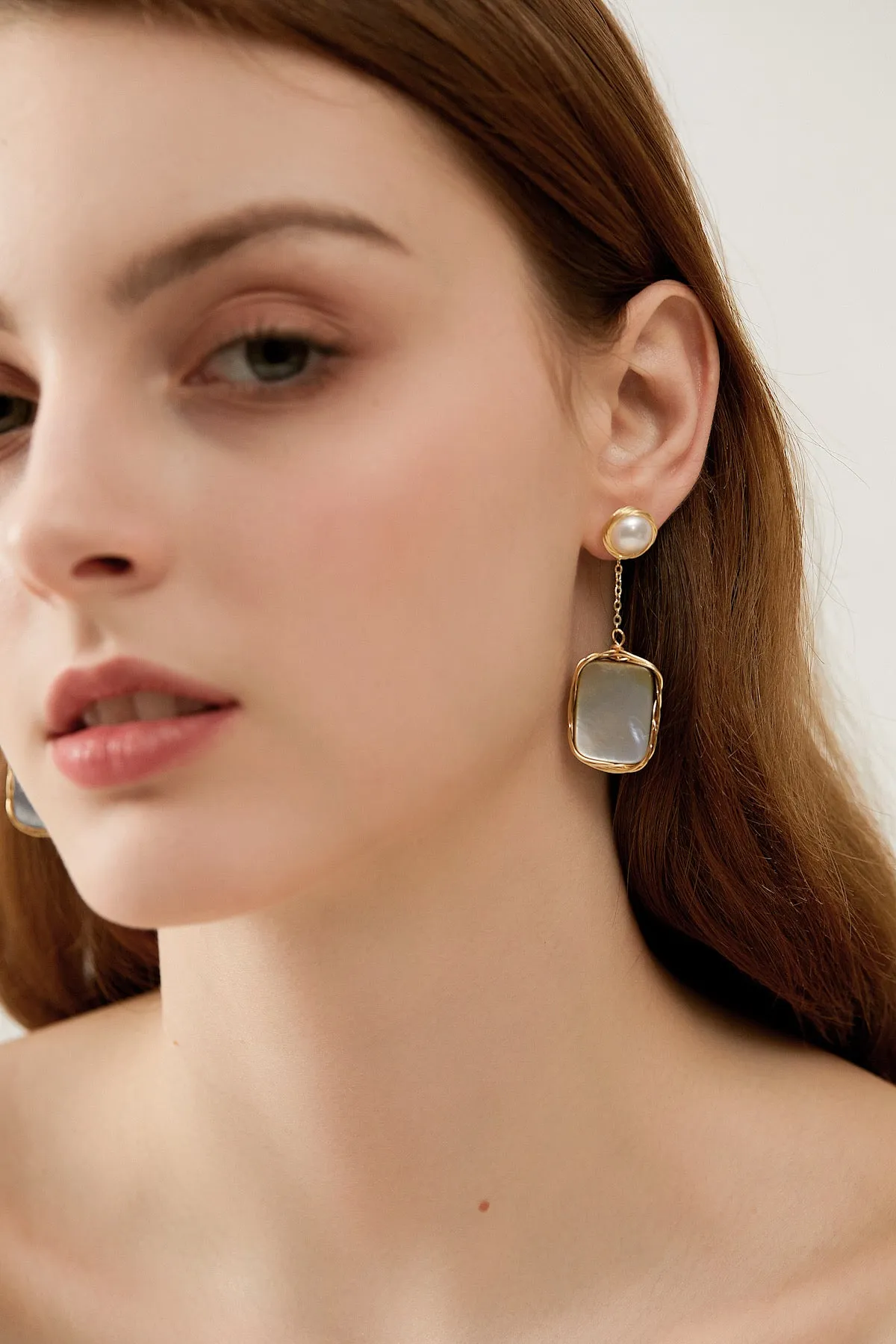 Sacha 18K Gold Mother of Pearl Drop Earrings