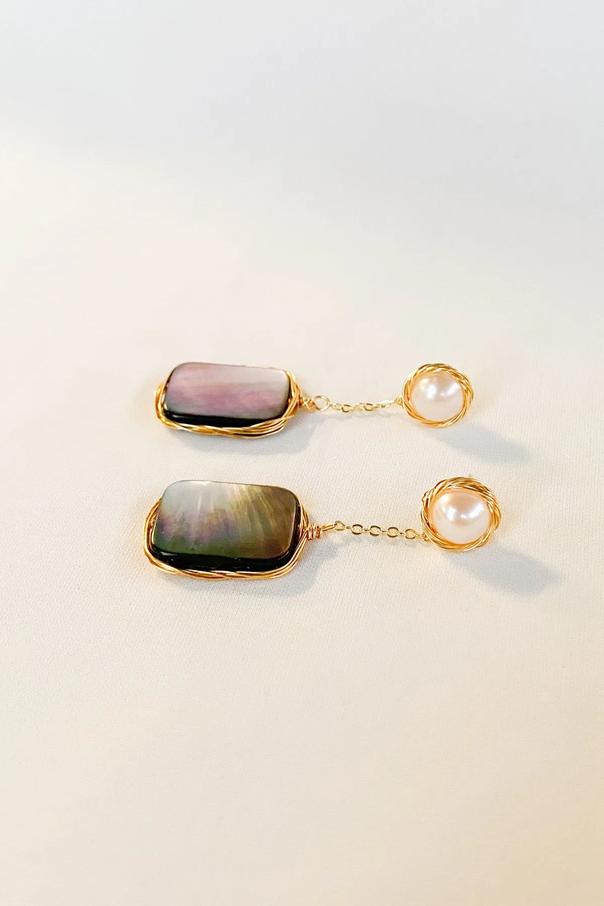 Sacha 18K Gold Mother of Pearl Drop Earrings