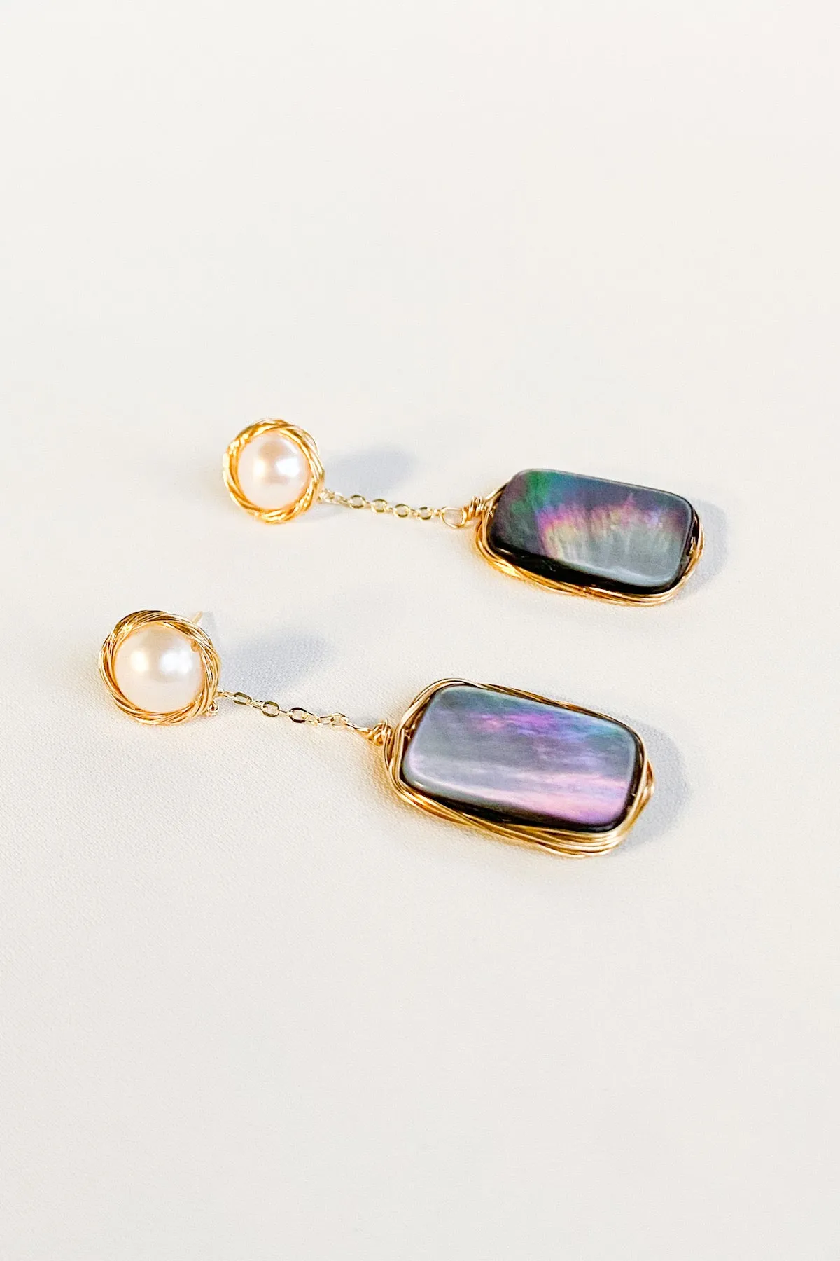 Sacha 18K Gold Mother of Pearl Drop Earrings