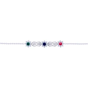 Silver Bracelet With A Design Of Three Roses