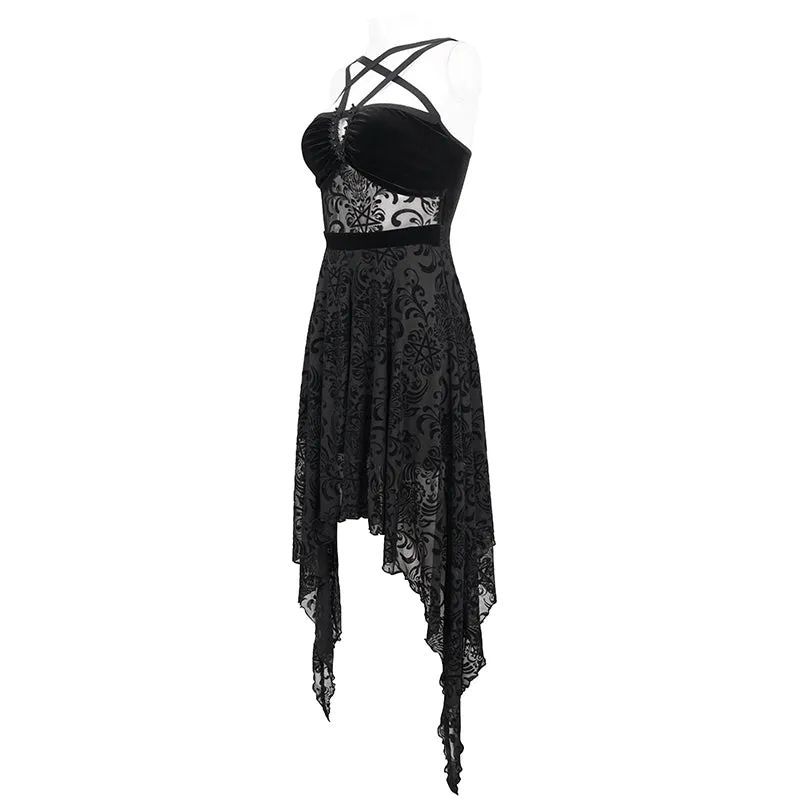 SKT165 Pentagram Velvet Dress